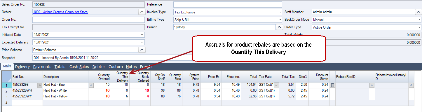 Customer Rebate Accrual